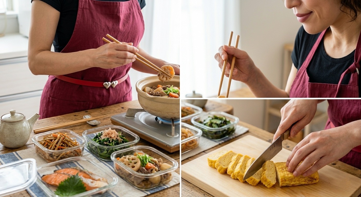 資格を持つルーマニ屋が和食の作り置きを心を込めて調理している様子 image title | 暮らしと心を整える収納と料理サポート